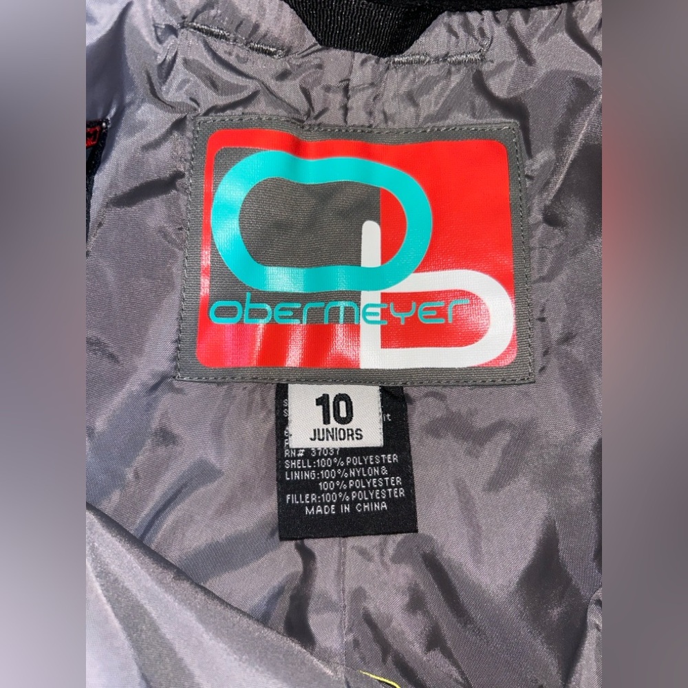 Obermeyer EXTENDED LENGTH Junior Sz 10 Snow Ski Snowboard Pants Yellow Black - Picture 15 of 16